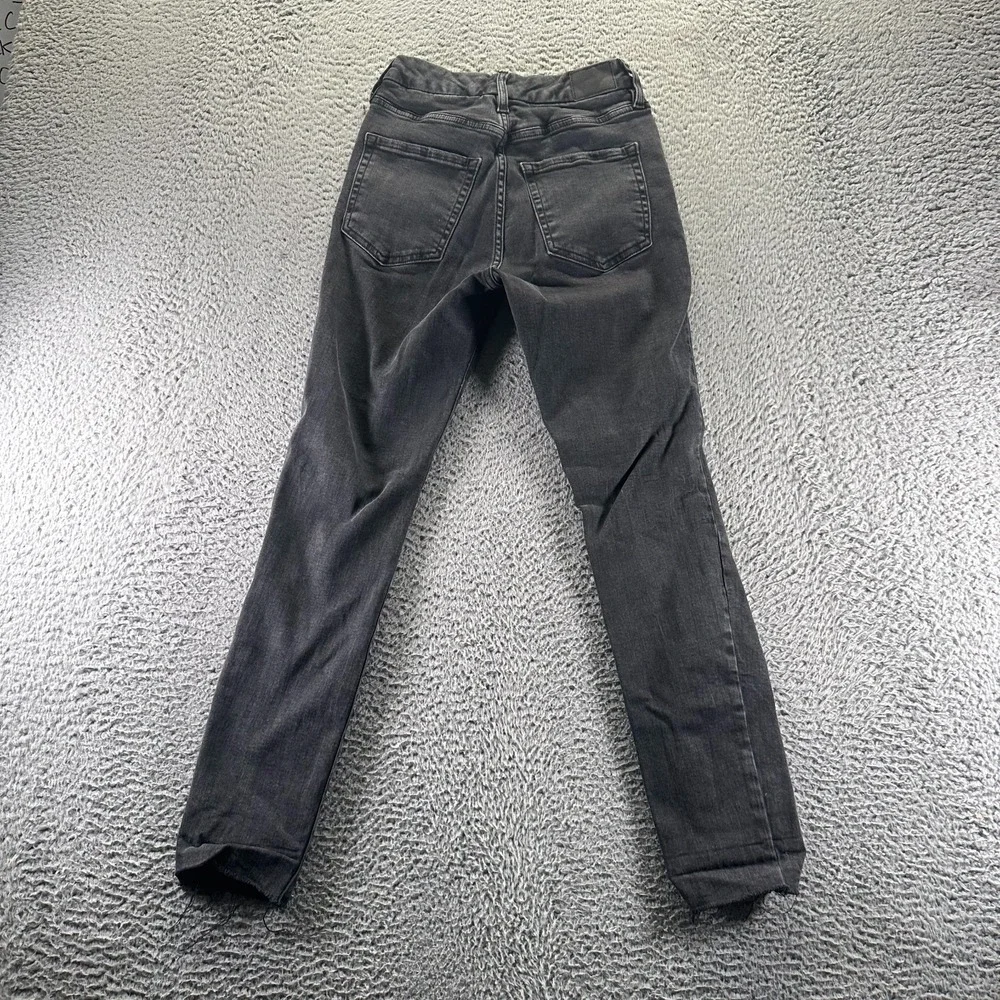 Aeropostale Jeans Womens 2 Black Cotton Denim Jegging Distressed Stretch Hi Rise